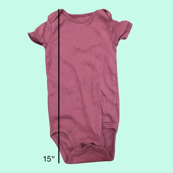 Carter’s Baby Bodysuit – Burgundy Short Sleeve Solid Cotton One-Piece Size 18M - Picture 3 of 7